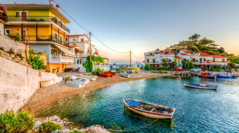 Temperatury powietrza w lutym na Samos