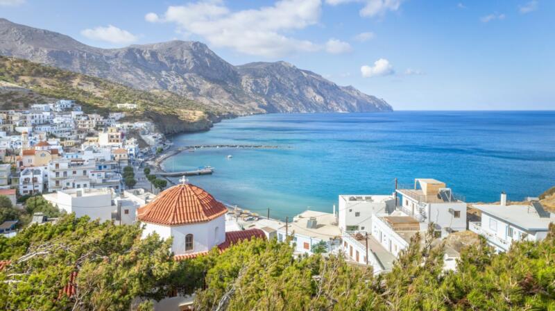 Temperatury powietrza w lutym na Karpathos