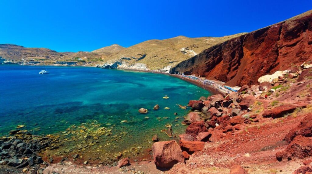 Plaża Red Beach na Santorini