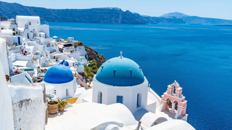 Temperatury powietrza w sierpniu na Santorini