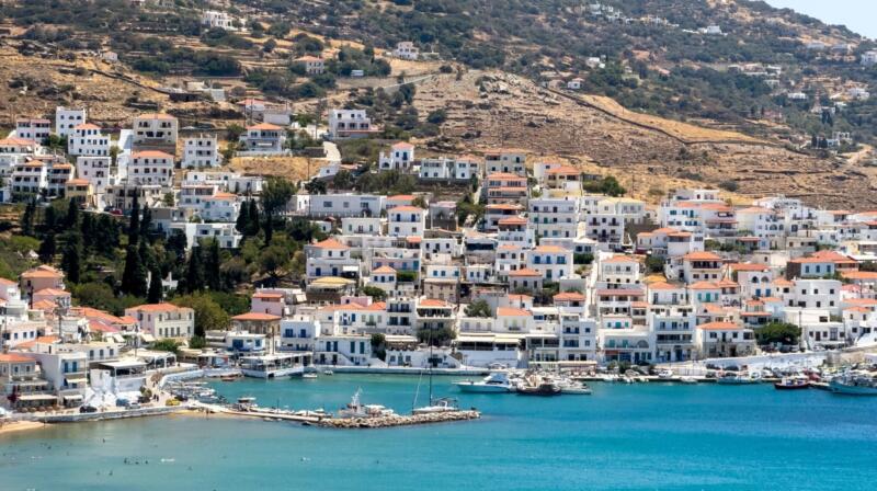 Temperatury powietrza w sierpniu na Andros