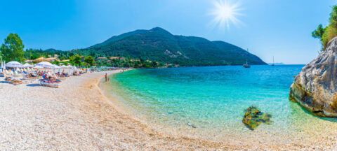 Plaża Poros Mikros Gialos na Lefkadzie